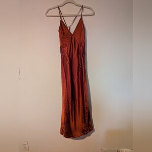We Are HAH Rust Orange Slip Dress NWT